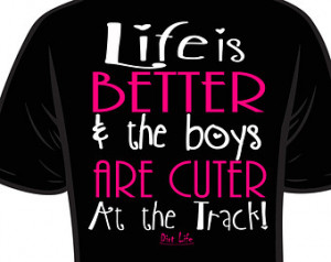 Dirt Life Neon Print Life is Better at the Track Shirts
