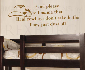 Details about Wall Quote Decal Vinyl Sticker Art Real Cowboys Don't ...