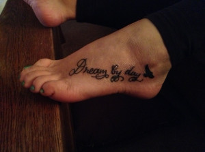 Edgar Allen Poe quote tattoo “Those who dream by day are cognizant ...