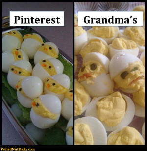 Pinterest Deviled Egg Chicks... Reality - Grandma's.