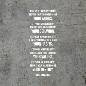 Keep Your Thoughts Positive – Mahatma Gandhi