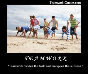 Quote about team on poster