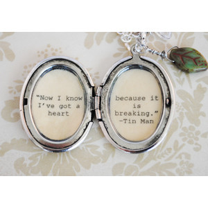 Wizard of Oz Jewelry - Quote Locket - L. Frank Baum - Tin Man - Now I ...