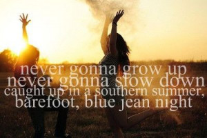Southern summer, barefoot, blue jean night