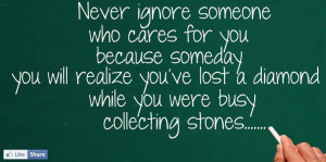 never ignore someone who cares