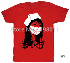Sonic Youth Red Nurse Posters Shirt Punk Rock Roll Shirts Tee Camisa T ...