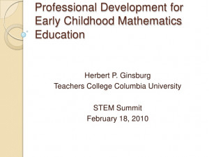Professional Development for Early Childhood Mathematics Education ...