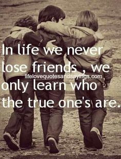 Friends, 3 little boys arm in arm, black and white photo, quote 
