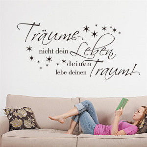 german-donot-dream-your-life-quotes-wall-stickers-bedroom-decoration ...