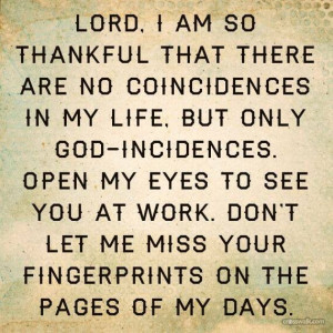 Thankful there are no coincidences