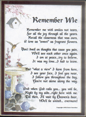 Poems For Remembering A Loved One
