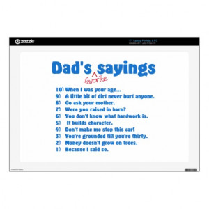 Dad's favorite sayings laptop decals