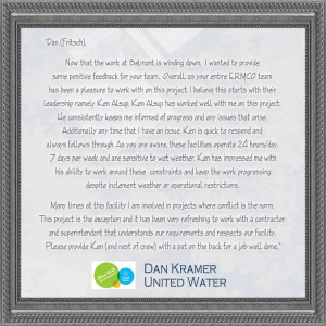 Dan Kramer - United Water (Belmont Wastewater Treatment Project)