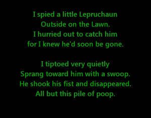 Free Printable Lepruchaun Poop Poem