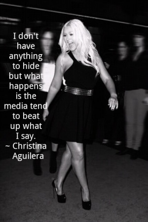 ... know Xtina, knows she is one to speak her mind. Can't hold her down