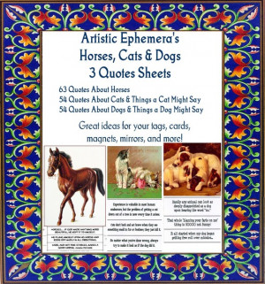 QS19-21 Wonderful Horse Quotes and Funny Sayings About Dogs and Cats ...