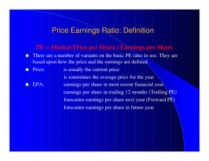 Price Earnings Ratio Definition