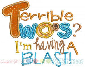 Terrible Twos applique set- comes in 3 sizes