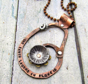 Mixed Metal Necklace Hand Stamped Jewelry by FiredUpLadiesHammer, $39 ...