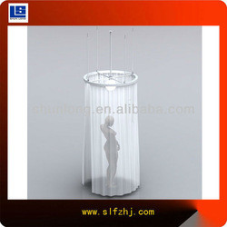 Simply Fashionable Equipped Clothes Store Fitting Room With Curtain