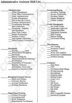 Administrative Assistant Resume Skills Provenresumes