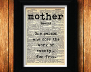 Mother funny definition dictionary art print - Mom humor, Mother gift ...
