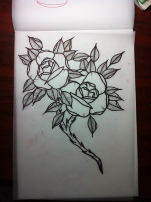 rose flash tattoo roses thorns traditional neotraditional
