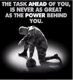 The task ahead of you, is never as great as the power behind you.
