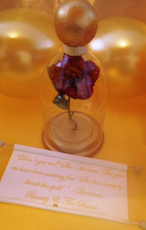 Creative Centrepieces: Enchanted Rose Cloche ~ Beauty & The Beast