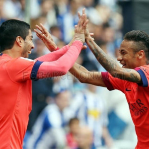Celebration du but de #Neymar avec #LuisSuarez ⚽ # ...