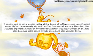 ... piglet tattoo with a bunch of balloons some have floated away piglet