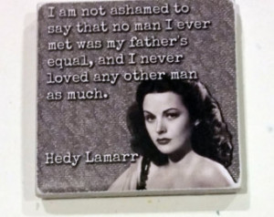 Hedy Lamarr Vintage Old Hollywood Star Quote Ceramic Tile Cubicle ...