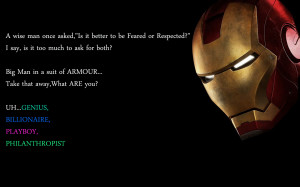 Iron Man Quotes Avengers Feared or respected - iron man