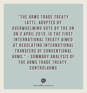 Arms Trade Treaty ATT adopted by overwhelming vote by the UN on 2