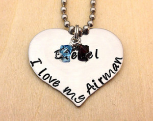 Necklace I Love My Airman Marine Soldier Gift for Wife Girlfriend ...