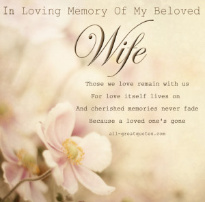 In Loving Memory Cards For Wife – Of My Beloved Wife