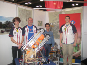 Dean Kamen with FRC2468 at SXSW with our 2012 Rebound Rumble Robot