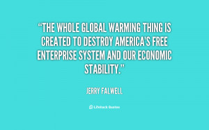 ... America's free enterprise system and our economic stability