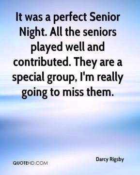 It was a perfect Senior Night. All the seniors played well and ...