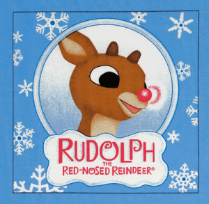 Rudolph the Red Nose Reindeer Panel Applique Shiny Nose Merry ...