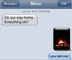 Funny text – on our way home everything ok