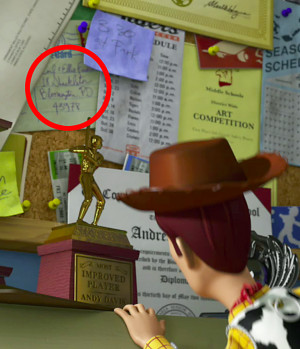 This one appears only in the trailer. A postcard on Andy's pinboard ...