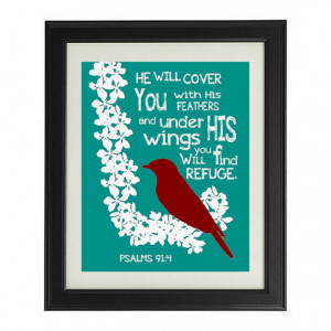 Bible Verse Print / Whimsical Bird 8x10 / Wall Art / Custom Colors ...