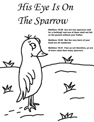 Sparrow Bible Verse coloring page