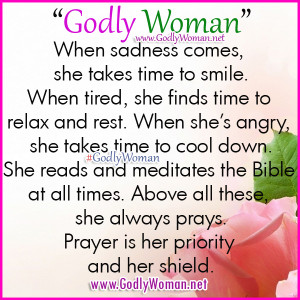 Godly Woman her shield and her priority is prayer