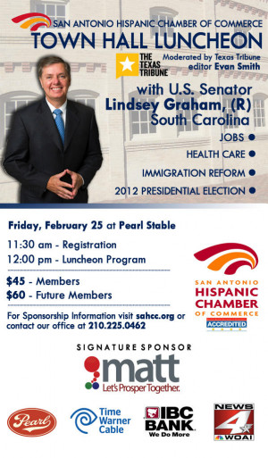 San Antonio Friday, Feb. 25, at a town hall luncheon at Pearl Stable