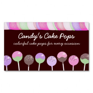 Colourful cake pops baking bakery business cards