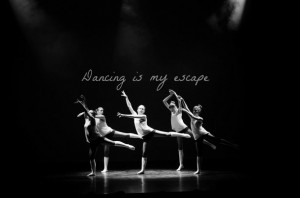 ... , beautiful, black and white, dance, dancing, escape, modern, quote