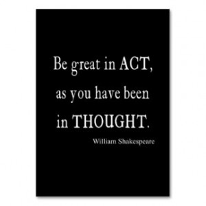 Be Great in Act As Been Thought Shakespeare Quote Large Business Cards ...