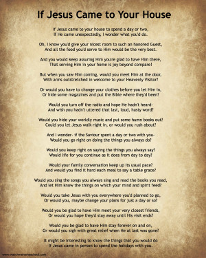 If Jesus Came to Your House Poem {With Free Printable}